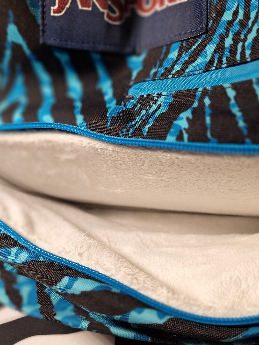 Jansport Backpack, Zebra Stripes, Black & Blue - Picture 14 of 15